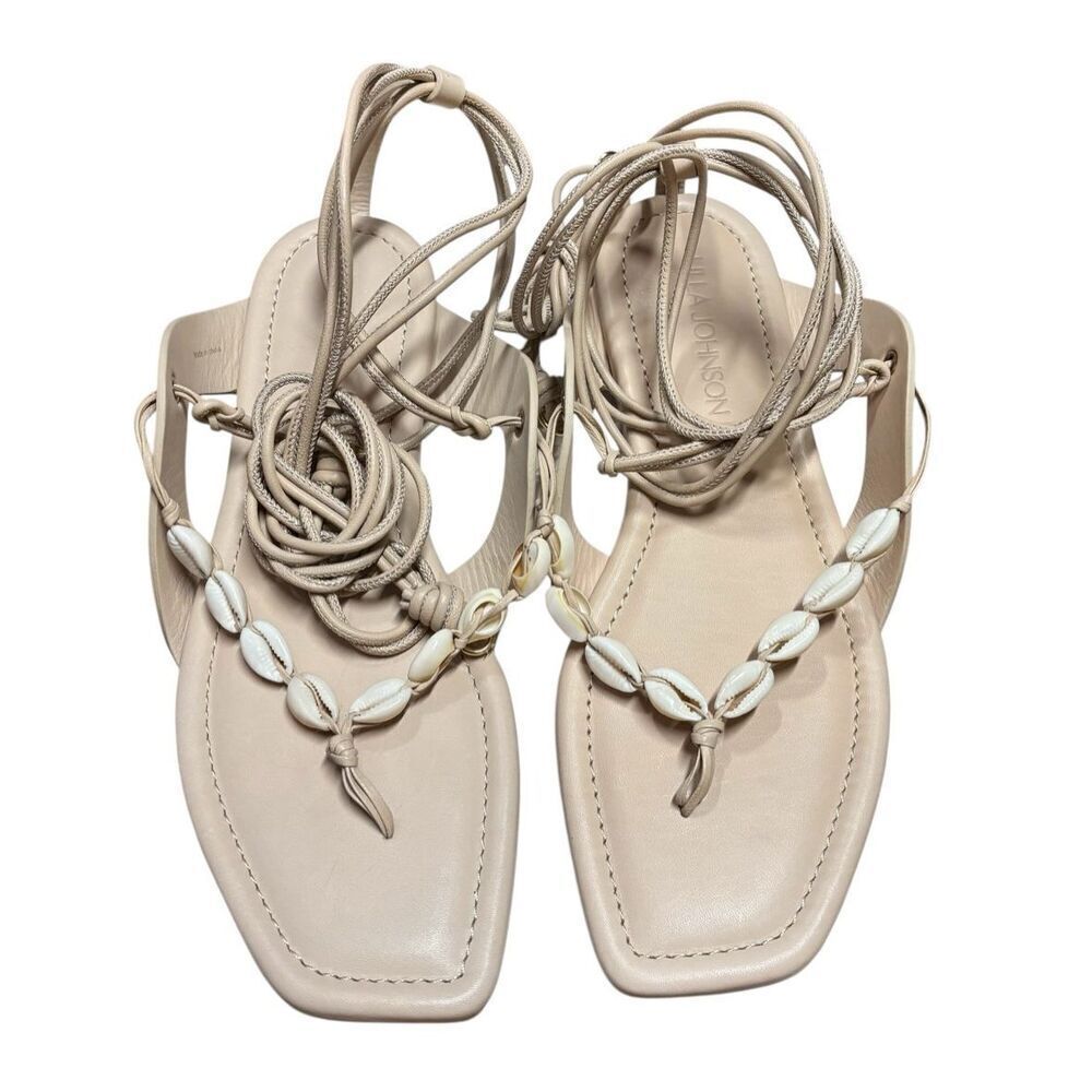 Ulla Johnson "Romina" shell leather sandal in "Powder Size 39/9
